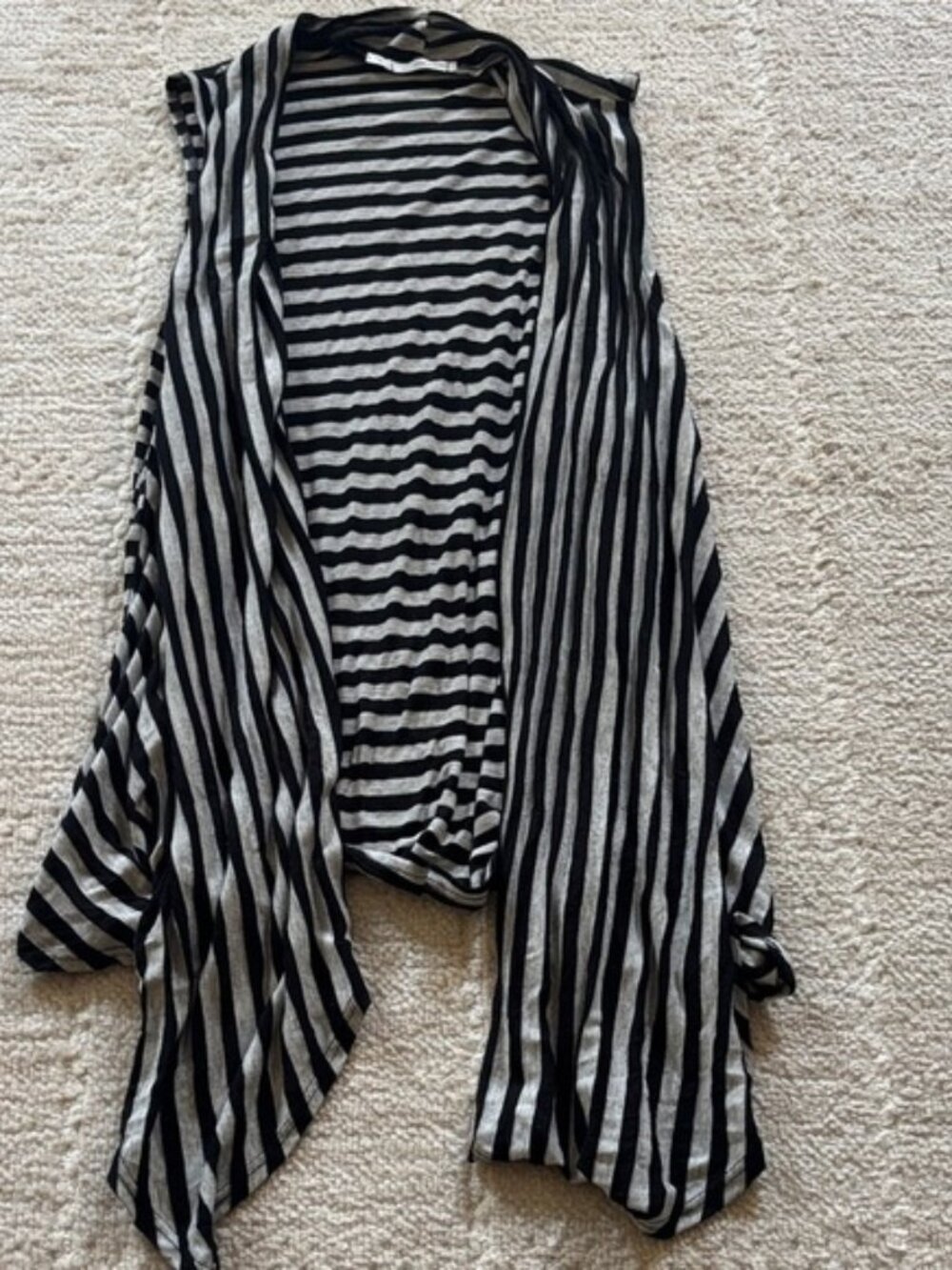 Maurices Black and Gray Striped Sleeveless Top